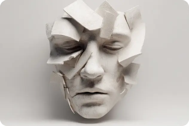 ein weißes 3d-gesicht, erstellt mit aiease 3d image creator