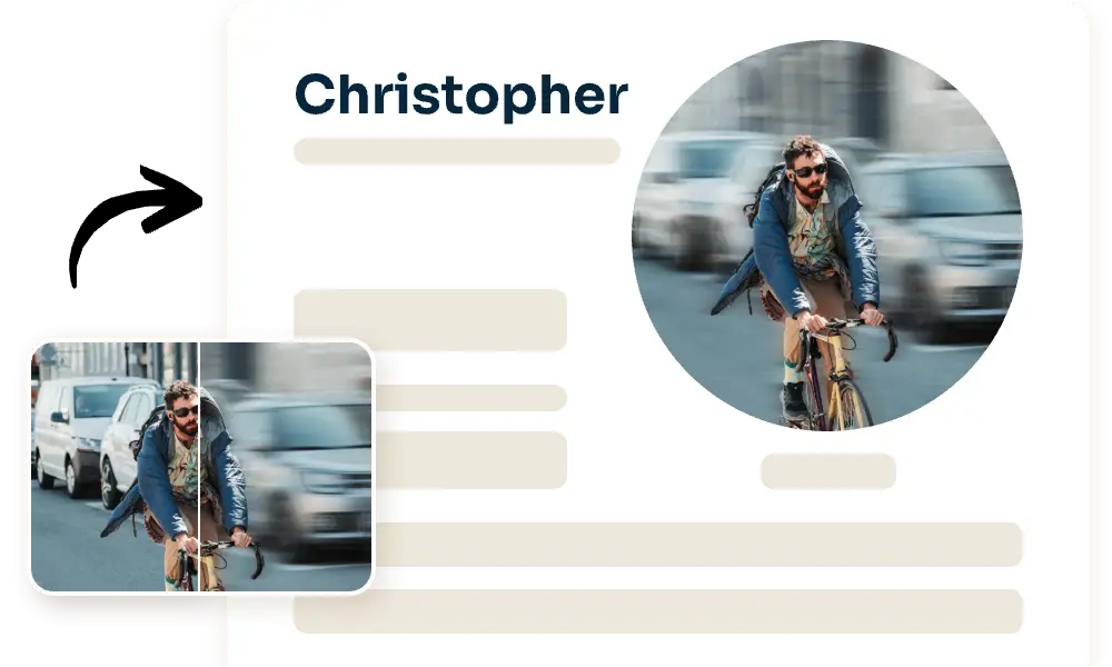Verwischen Sie den Bildhintergrund eines Mannes, der Fahrrad fährt, mit dem Werkzeug aiease blur background