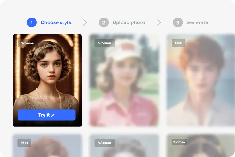 scegliete un modello di avatar che vi piace nel generatore di avatar di aiease ai