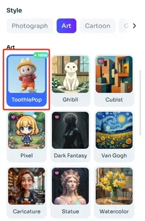 choose the Labubu style