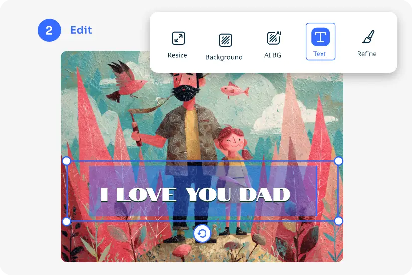ai簡単フォトエディタでオンラインDIYの父の日カード
