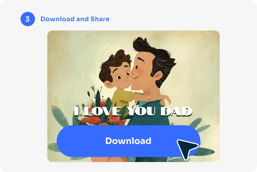 AI Easeで編集した父の日の写真をダウンロードする