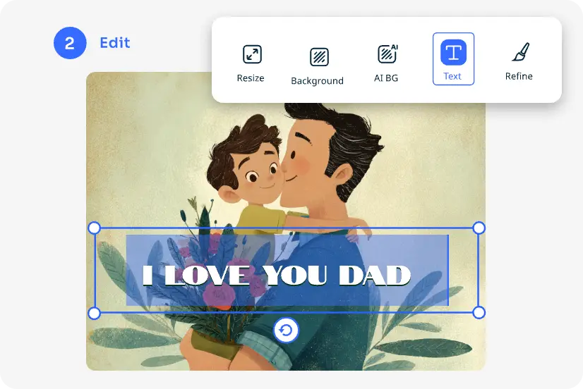 AI Easeで父の日の写真をオンラインで編集する