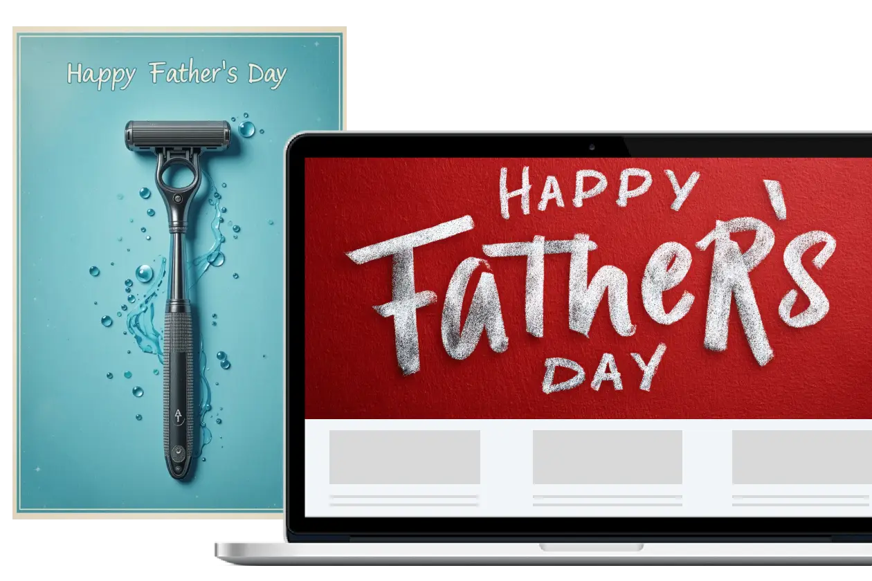 generate fathers day product poster and website banner for website promotional campaigns
