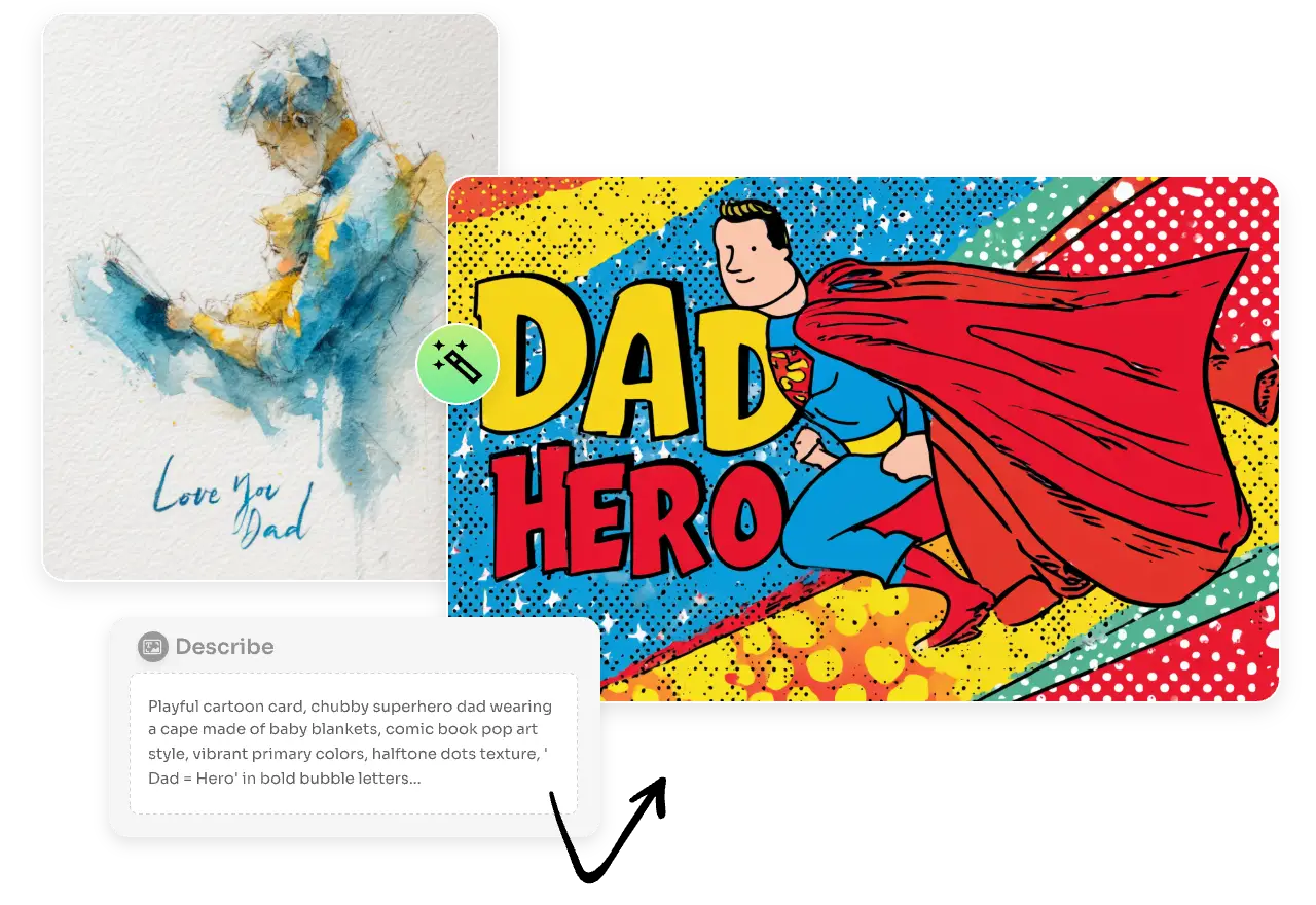 generate two heartwarming fathers day card images with ai ease fathers day image generator