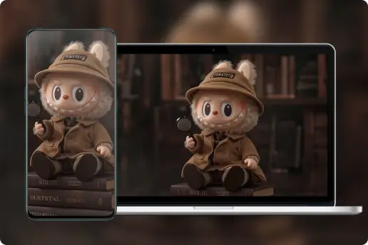 make two labubu style wallpapers with our labubu ai generator