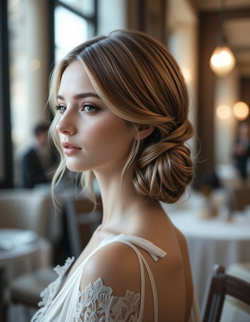 長い髪のための7つの簡単なヘアスタイルのうちの1つ。