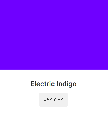 the electric indigo color and hex