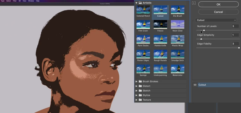 如何在 Photoshop 上套用濾鏡的影像