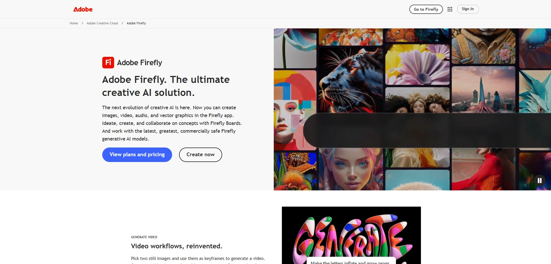 the interface of adobe firefly image generator as leonardo ai alternative