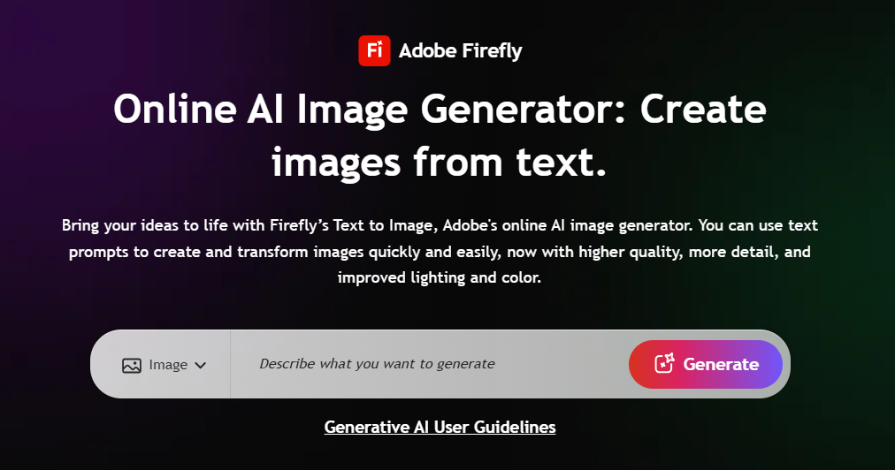 the interface of stable diffusion alternative adobe firefly