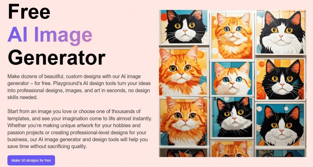 the interface of stable diffusion alternative playground ai