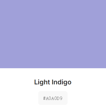 the light indigo color and hex