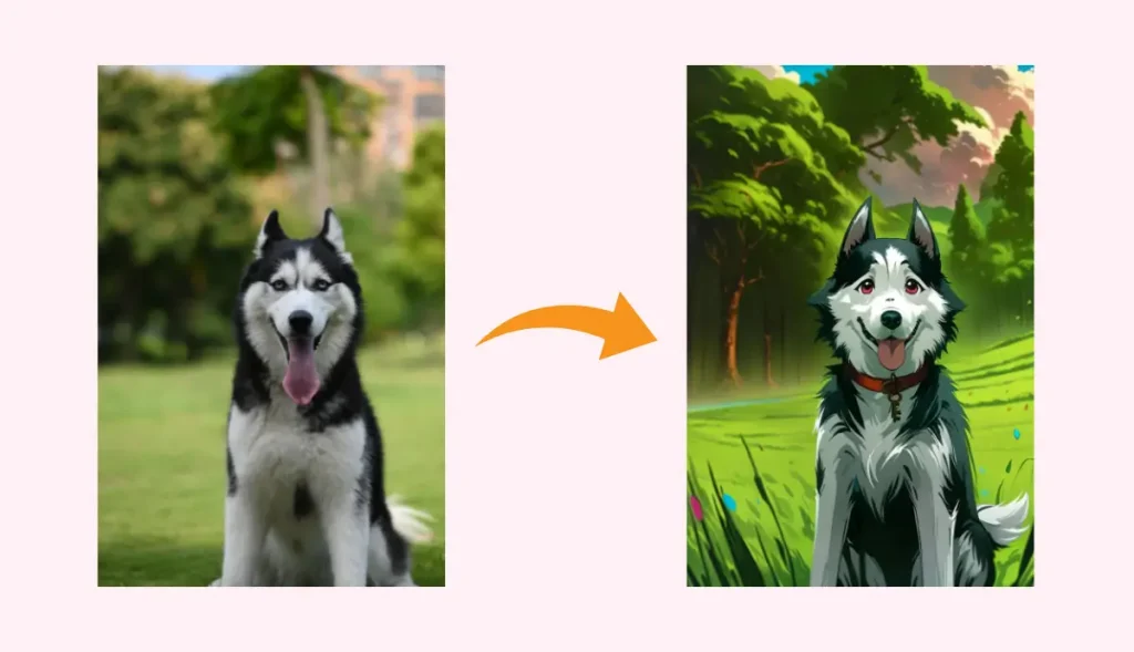 turn pet into cartoon image with AI Ease’s image to cartoon converter