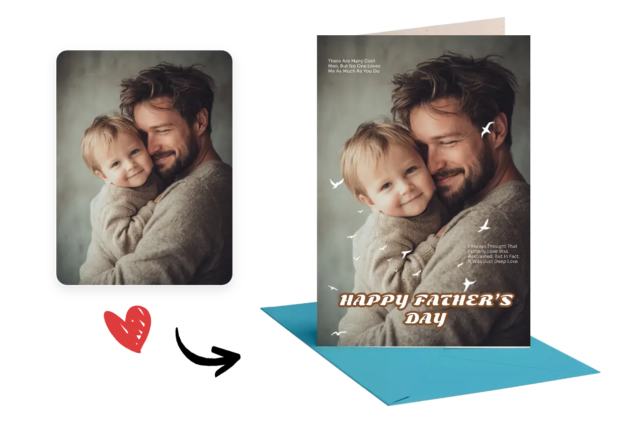 お父さんと撮った写真をaiで簡単に父の日カードにできる