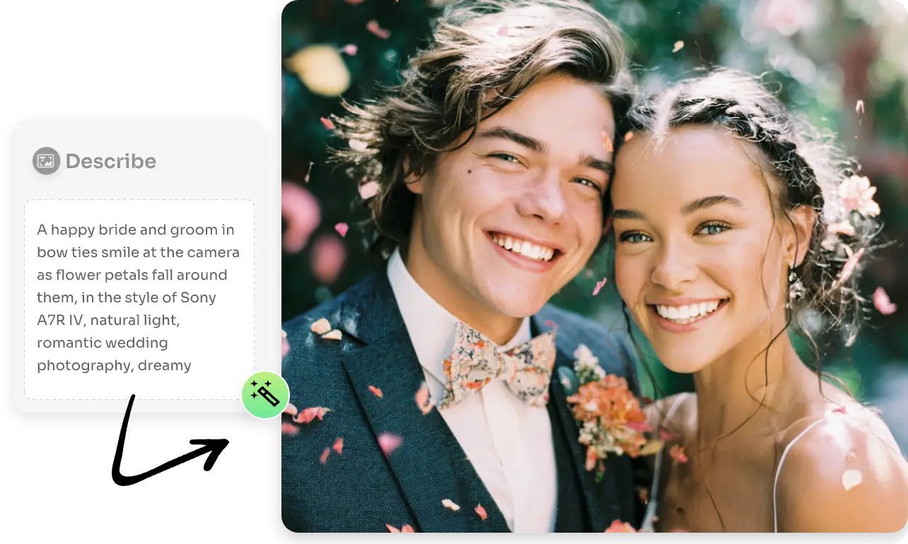 digitar texto para gerar foto de casamento ai por ai ease