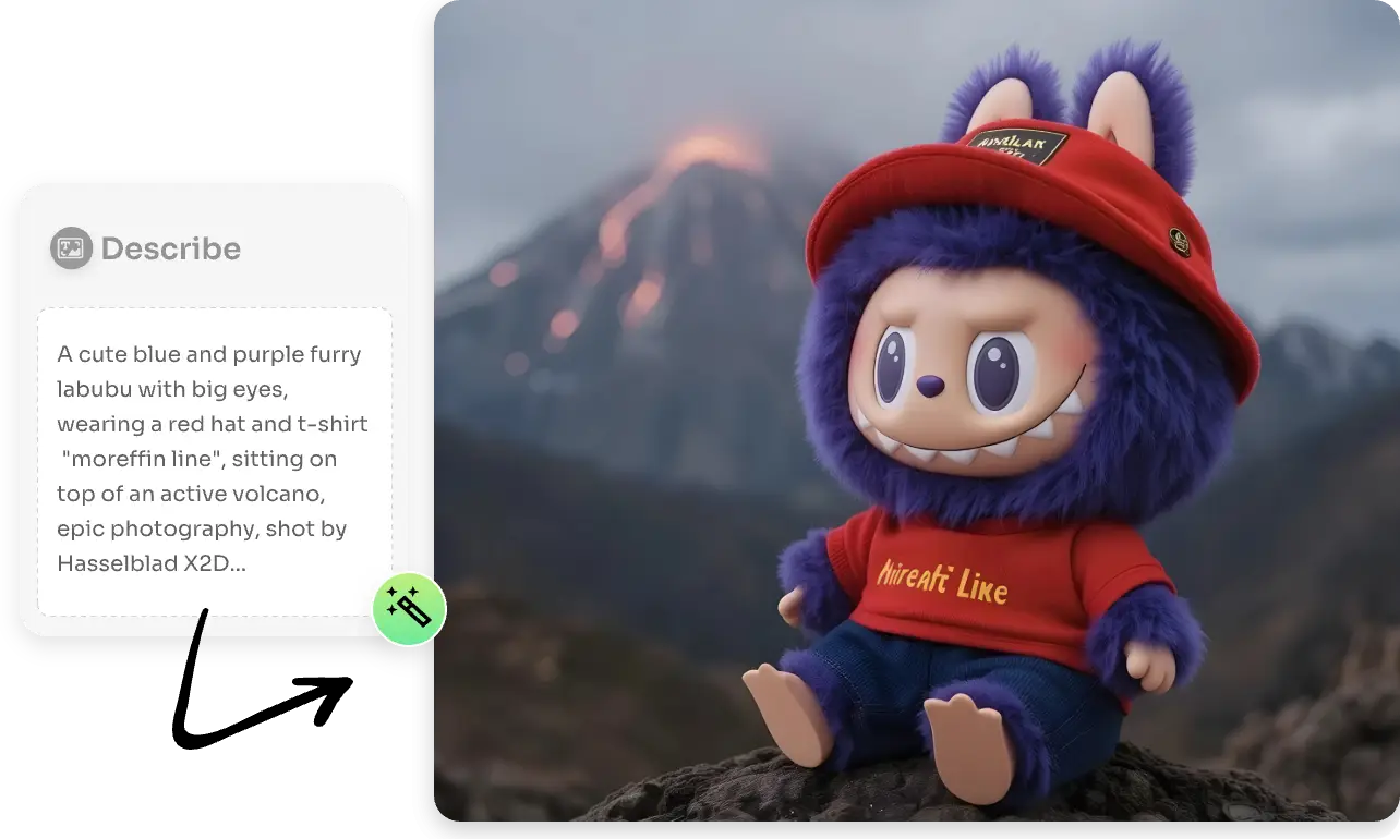 use ai ease labubu doll ai generator to create custom labubu by text-to-image