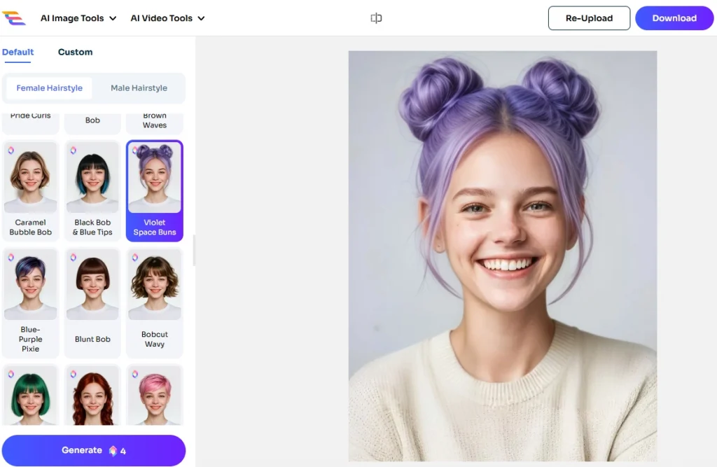 preview the space buns hairstyle of blackpink with ai ease
