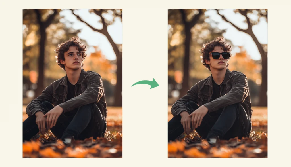 add sunglasses to the boy