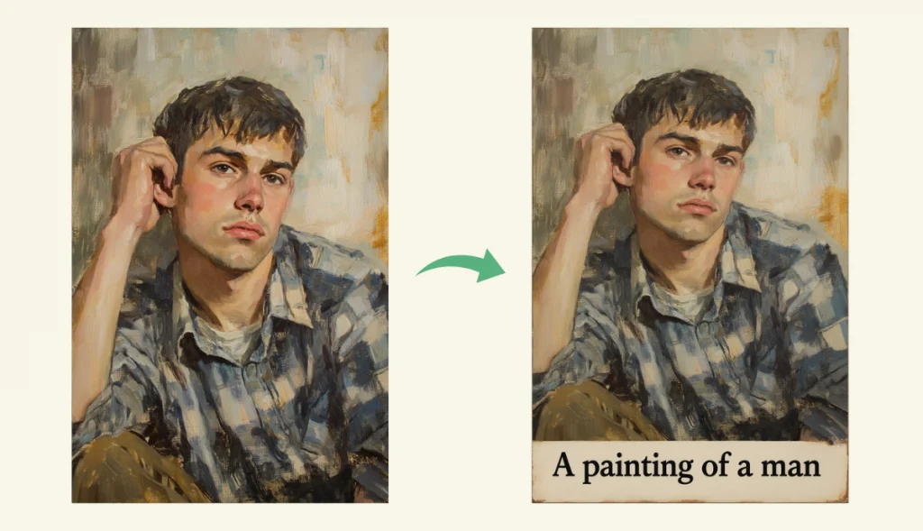 add text on the oil-painting photo