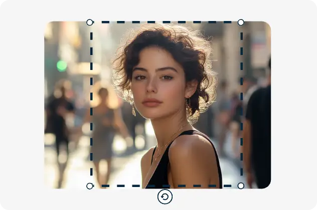 add the woman to a street image