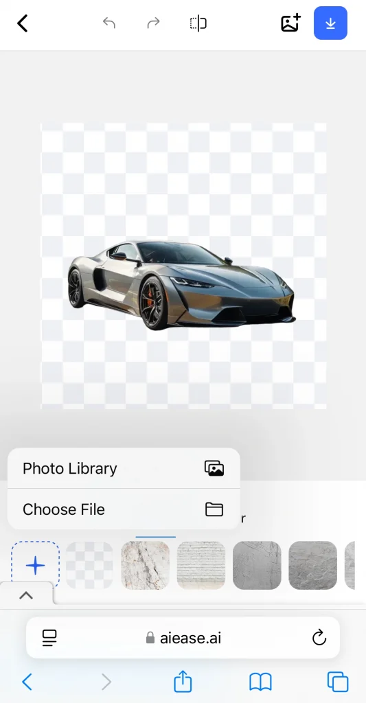 choose photo library to overlay a photo