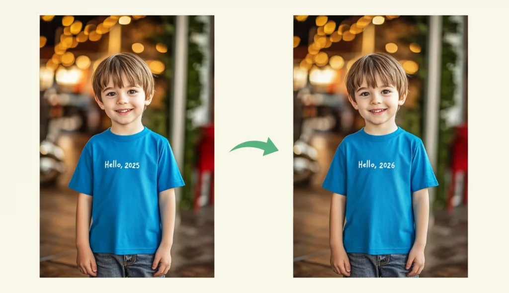 replace 2025 to 2026 in the blue shirt