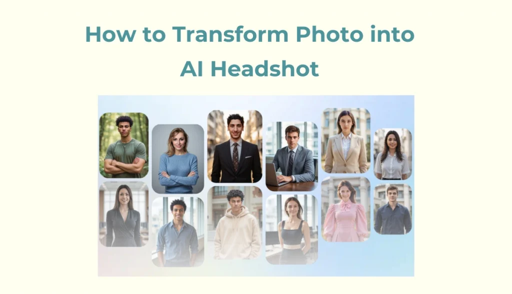 the banner of how to transform photo into AI headshot with ai ease