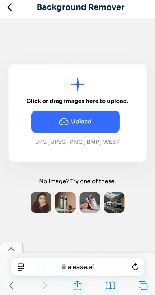 the step to upload photo to ai ease overlay tool