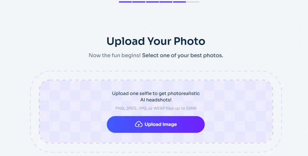 the step to upload your photo to ai ease professional headshot ai
