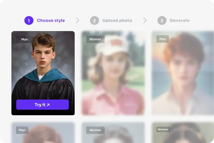 a screenshot of picking your favorite pfp style on AI Ease