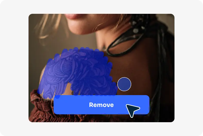 the step of tapping remove to remove tattoo from photo with ai ease
