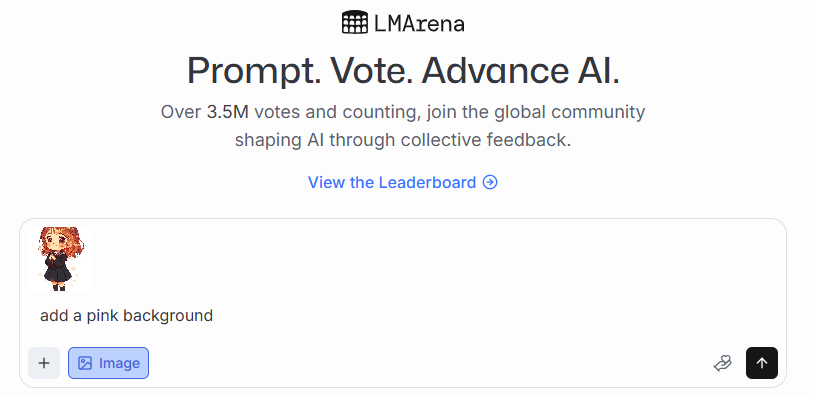 screenshot of uploading an image and entering a text prompt