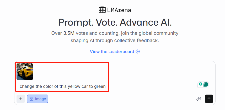 screenshot of uploading images and entering text prompt