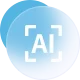 a gradient blue ai icon