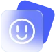 a purple gradient icon of a smiling emoji um ícone gradiente púrpura de um emoji a sorrir