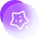 a purple icon of a magical stick