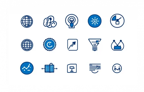 generate a set of simple design icons for powerpoint use générer un ensemble d'icônes simples pour Powerpoint