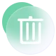 icono de eliminación con una marca de papelera